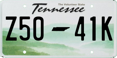 TN license plate Z5041K