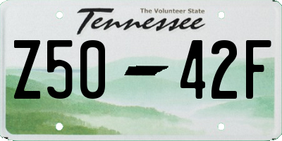 TN license plate Z5042F