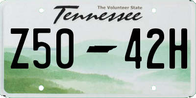 TN license plate Z5042H