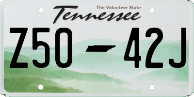 TN license plate Z5042J