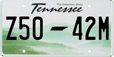 TN license plate Z5042M
