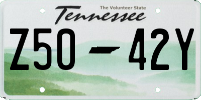 TN license plate Z5042Y