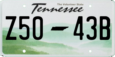 TN license plate Z5043B