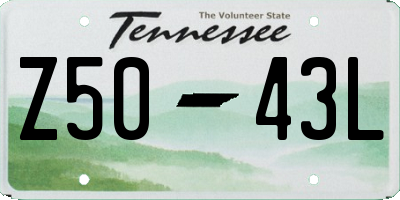 TN license plate Z5043L