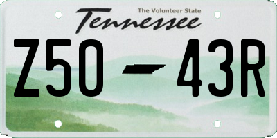 TN license plate Z5043R