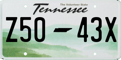 TN license plate Z5043X
