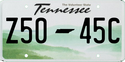 TN license plate Z5045C
