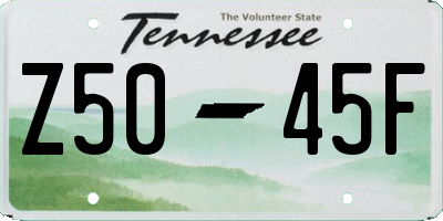 TN license plate Z5045F