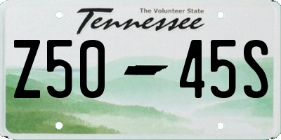 TN license plate Z5045S