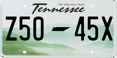 TN license plate Z5045X