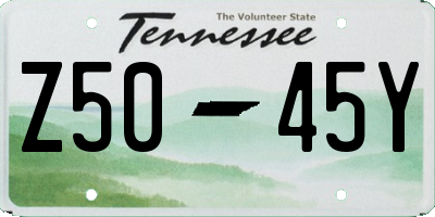 TN license plate Z5045Y