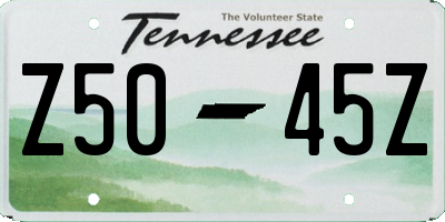 TN license plate Z5045Z