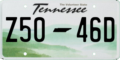 TN license plate Z5046D