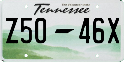 TN license plate Z5046X
