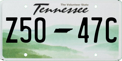 TN license plate Z5047C