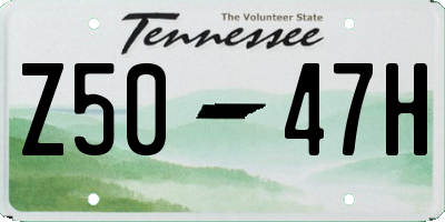 TN license plate Z5047H