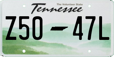 TN license plate Z5047L