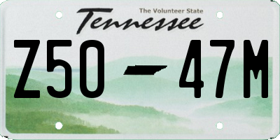 TN license plate Z5047M