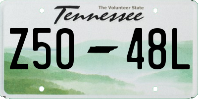TN license plate Z5048L