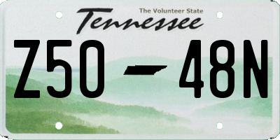 TN license plate Z5048N