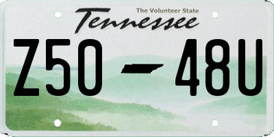 TN license plate Z5048U
