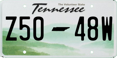 TN license plate Z5048W