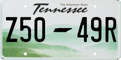 TN license plate Z5049R