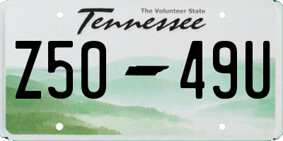 TN license plate Z5049U