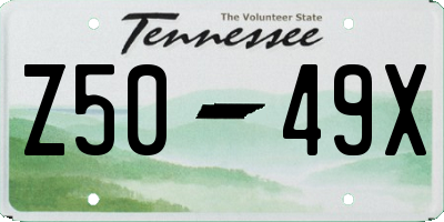 TN license plate Z5049X