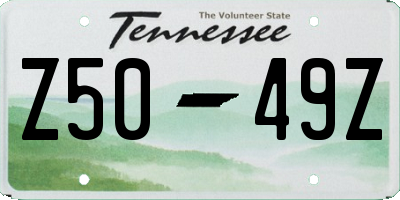 TN license plate Z5049Z