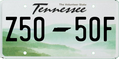 TN license plate Z5050F