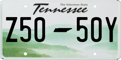 TN license plate Z5050Y