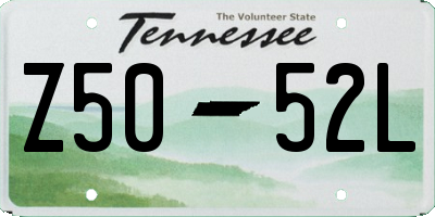 TN license plate Z5052L