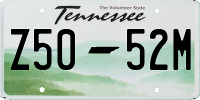 TN license plate Z5052M