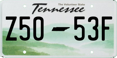 TN license plate Z5053F