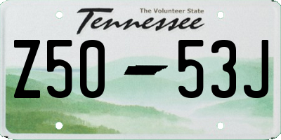 TN license plate Z5053J