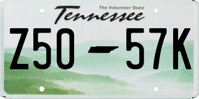 TN license plate Z5057K