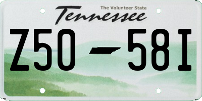 TN license plate Z5058I