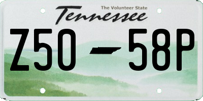 TN license plate Z5058P