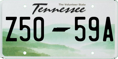 TN license plate Z5059A