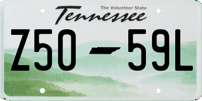 TN license plate Z5059L