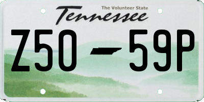 TN license plate Z5059P