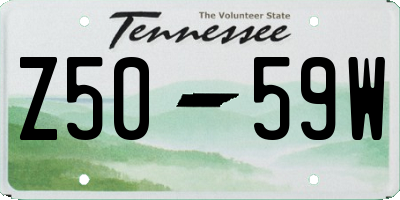 TN license plate Z5059W