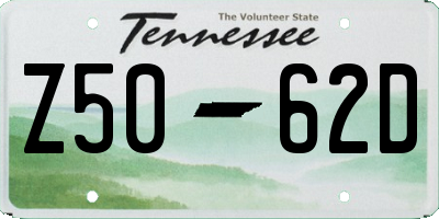 TN license plate Z5062D