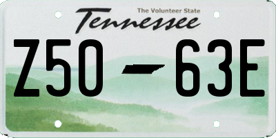 TN license plate Z5063E