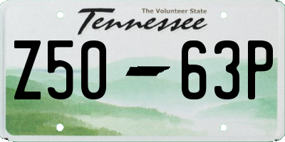 TN license plate Z5063P