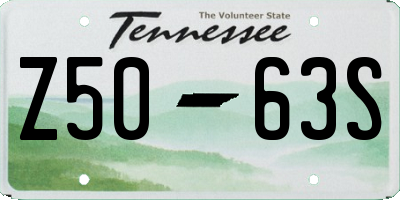 TN license plate Z5063S