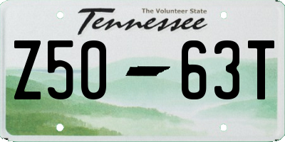 TN license plate Z5063T