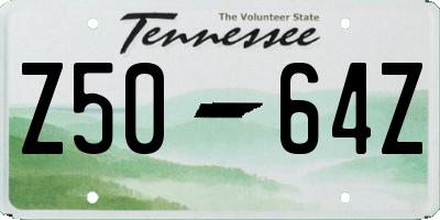 TN license plate Z5064Z