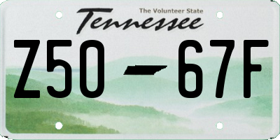 TN license plate Z5067F